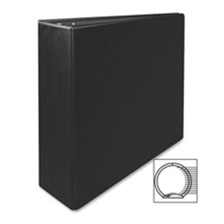 BUSINESS SOURCE Round Ring Binder- 1 in. Capacity- 11 in. x 8.5 in.- Black BSN09976